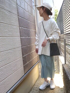 「Lee（リー）のアイテム（帽子）」を使った、RRUmamaさん（レディース・157cm）の春コーディネート