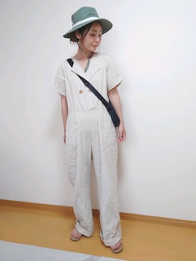 「アニエスベー」｜「アイテム（オールインワン・サロペット）」を使った、RRUmamaさん（レディース・157cm）の夏コーディネート