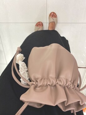 「UNIQLO（ユニクロ）のキャミソールワンピース（ワンピース、ブラック系）」を使った、Lilyさん（レディース・170cm）の夏コーディネート