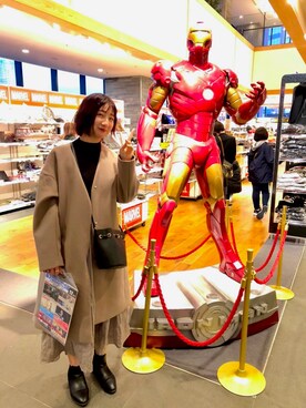 「BAYFLOW（ベイフロー）のアイテム（ジャケット/アウター、ベージュ系）」を使った、さえさん（レディース・160cm）の冬コーディネート