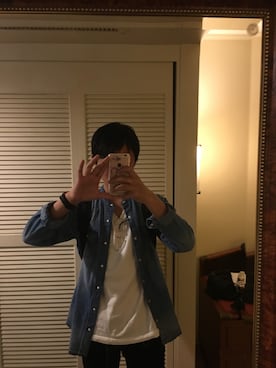 「417 EDIFICE（フォーワンセブンエディフィス）のアイテム（デニムジャケット）」を使った、ゆめとさん（メンズ・167cm）の冬コーディネート