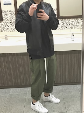 「PLST（プラステ）のアイテム（ブルゾン）」を使った、こーへいさん（メンズ・170cm）の春コーディネート