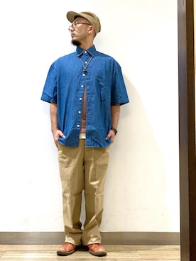「ゆるカジ」｜「アイテム（帽子）」を使った、Hironobu Kirikiさん（メンズ・171cm）の夏コーディネート