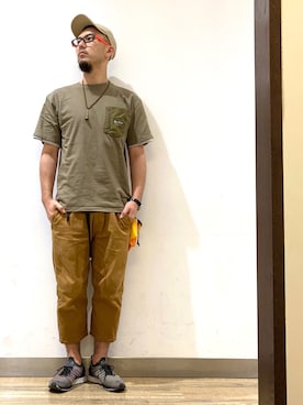 「CAMP7（キャンプセブン）のアイテム（パンツ）」を使った、Hironobu Kirikiさん（メンズ・171cm）の夏コーディネート