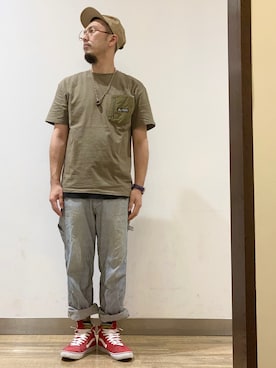 「Right-on（ライトオン）のアイテム（キャップ）」を使った、Hironobu Kirikiさん（メンズ・171cm）の夏コーディネート