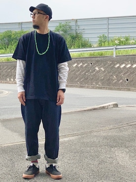 「BACK NUMBER（バックナンバー）のアイテム（デニムパンツ）」を使った、Hironobu Kirikiさん（メンズ・171cm）の夏コーディネート