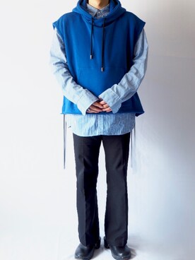 「RYO TAKASHIMA（リョウタカシマ）のアイテム（ベスト）」を使った、TERAさん（メンズ・162cm）の春コーディネート
