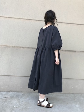 「Samansa Mos2（サマンサ モスモス）のドビーギャザー前後着ワンピース（ワンピース）」を使った、ずくし(鳥取北）さん（レディース・151cm）の春コーディネート