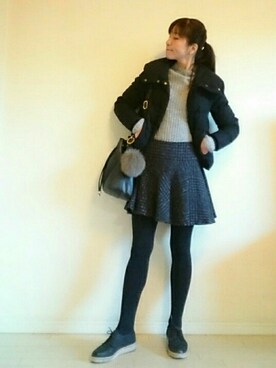 「FRAMeWORK（フレームワーク）のアイテム（ダウンジャケット/コート）」を使った、akaneさん（レディース・165cm）の冬コーディネート