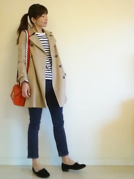 「STUDIOUS（ステュディオス）のアイテム（トレンチコート）」を使った、akaneさん（レディース・165cm）の冬コーディネート