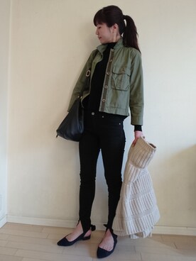 「LE TALON（ルタロン）のポインテッドリボンバックベルト◆（その他シューズ）」を使った、akaneさん（レディース・165cm）の春コーディネート