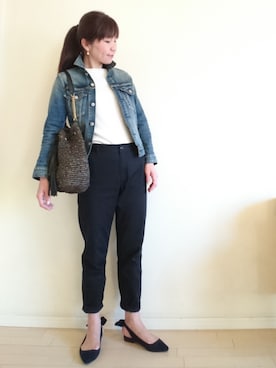 「LE TALON（ルタロン）のポインテッドリボンバックベルト◆（その他シューズ）」を使った、akaneさん（レディース・165cm）の春コーディネート