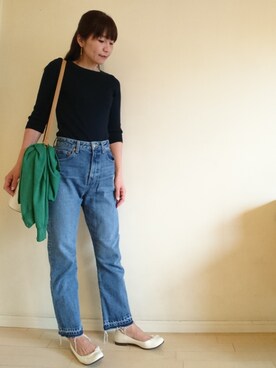 「Jewel Changes（ジュエルチェンジズ）のJC キャンバスパイピング 2WAY バッグ（ショルダーバッグ）」を使った、akaneさん（レディース・165cm）の春コーディネート