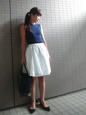 「LE TALON（ルタロン）のポインテッドリボンバックベルト◆（その他シューズ）」を使った、akaneさん（レディース・165cm）の夏コーディネート