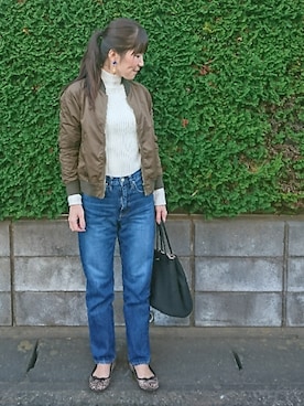 「JOURNAL STANDARD relume（ジャーナルスタンダード　レリューム）のアイテム（MA-1）」を使った、akaneさん（レディース・165cm）の秋コーディネート
