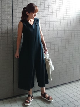 「Khaju（カージュ）のアイテム（つなぎ/オールインワン）」を使った、akaneさん（レディース・165cm）の夏コーディネート