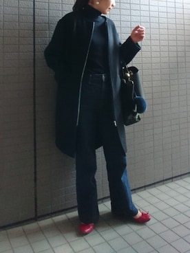 「アイテム（キーホルダー、ブルー系）」を使った、akaneさん（レディース・165cm）の冬コーディネート