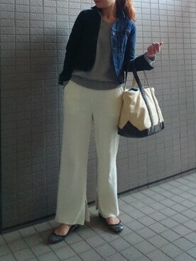 「FRAMeWORK（フレームワーク）のアイテム（デニムジャケット）」を使った、akaneさん（レディース・165cm）の春コーディネート