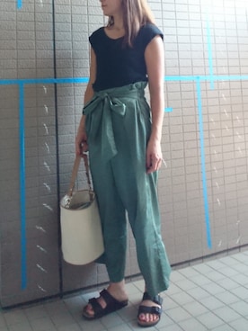 「Jewel Changes（ジュエルチェンジズ）のJC キャンバスパイピング 2WAY バッグ（ショルダーバッグ）」を使った、akaneさん（レディース・165cm）の春コーディネート