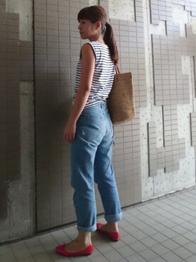「NUMBER STANDARD DRWCYS（ナンバースタンダードドロシーズ）のアイテム」を使った、akaneさん（レディース・165cm）の夏コーディネート
