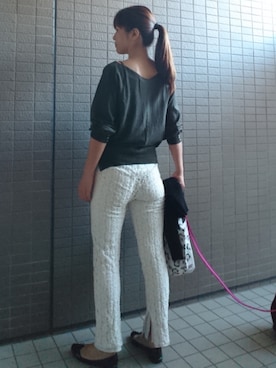低価格で大人気の ドルチェ&ガッバーナ☆ストレッチ パンツ レース製レギンス スパッツ・レギンス ストレッチレースレギンスパンツを使った人気ファッション