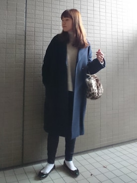「upper hights」｜「アイテム（チェスターコート）」を使った、akaneさん（レディース・165cm）の冬コーディネート
