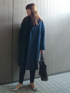「upper hights」｜「アイテム（チェスターコート）」を使った、akaneさん（レディース・165cm）の冬コーディネート