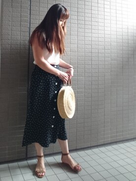 「BENELLI（ベネリ）のアイテム（バッグ）」を使った、akaneさん（レディース・165cm）の夏コーディネート