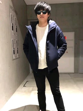 「STUDIOUS（ステュディオス）のアイテム（ダウンジャケット/コート）」を使った、Smithさん（メンズ・166cm）の冬コーディネート