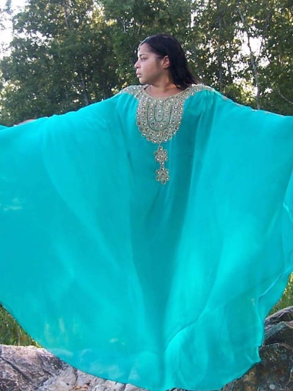 「caftan、boutique、ehyeh314、ehyehboutique」｜「Ehyeh Boutiqueのアイテム（ワンピース、その他）」を使った、Latoya Johnsonさん（レディース・170cm）の夏コーディネートの1枚目の写真