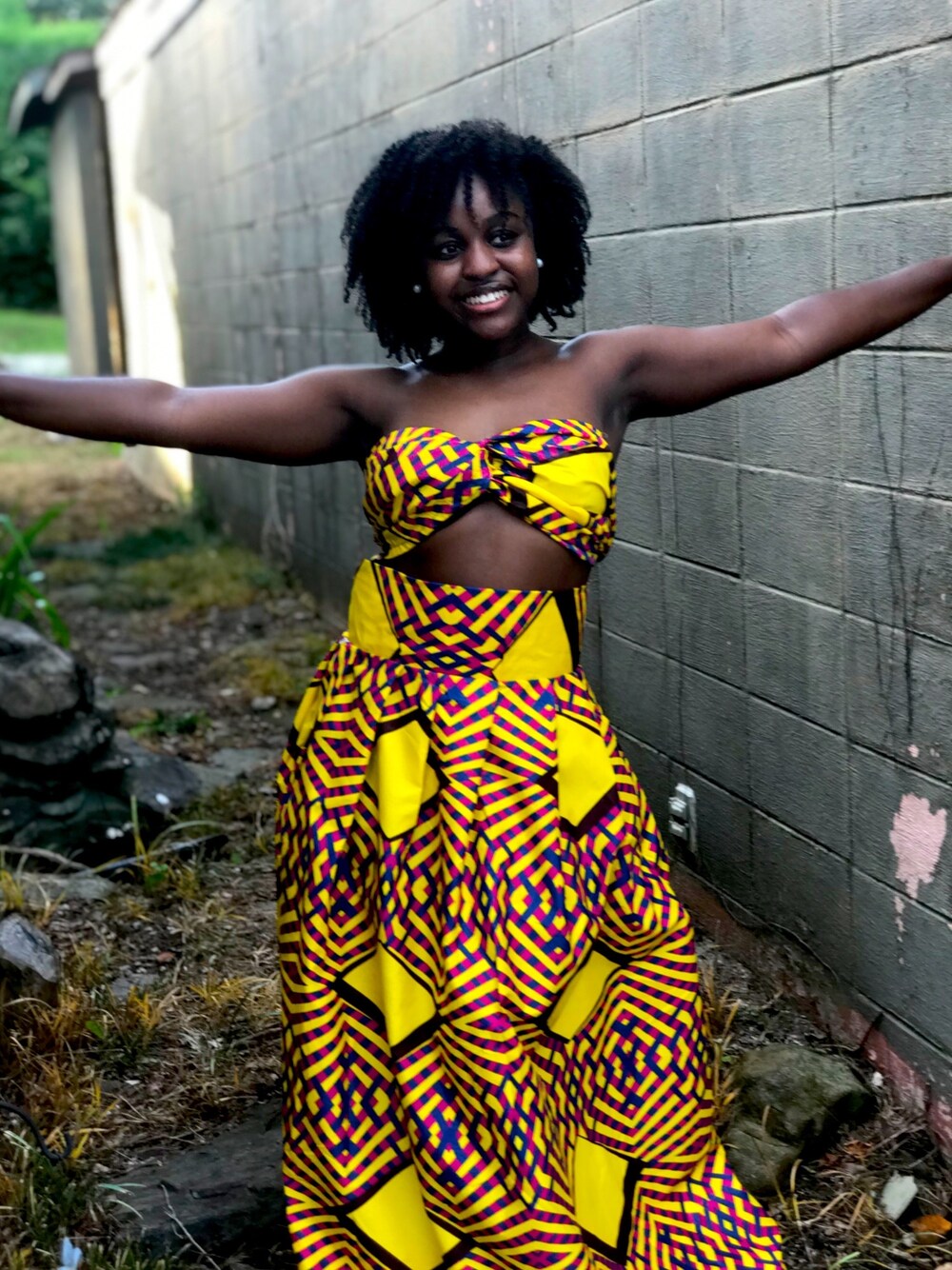 「summer、African print、skirt set」｜「Ehyeh Boutiqueのアイテム（その他トップス、その他）」を使った、Latoya Johnsonさん（レディース・153cm）の夏コーディネートの1枚目の写真