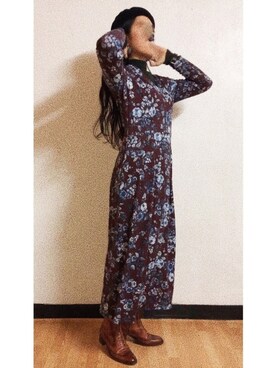 「仕事着」｜「アイテム（ハンチング/ベレー帽）」を使った、Fcaさん（レディース・166cm）の冬コーディネート