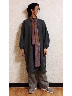 「仕事着」｜「アイテム（ハンチング/ベレー帽）」を使った、Fcaさん（レディース・166cm）の春コーディネート