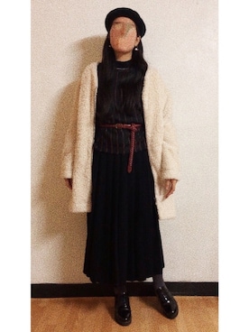 「仕事着」｜「アイテム（ハンチング/ベレー帽）」を使った、Fcaさん（レディース・166cm）の春コーディネート