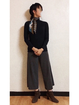 「仕事着」｜「アイテム（ハンチング/ベレー帽）」を使った、Fcaさん（レディース・166cm）の春コーディネート