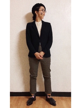 「仕事着」｜「アイテム（ハンチング/ベレー帽）」を使った、Fcaさん（レディース・166cm）の春コーディネート