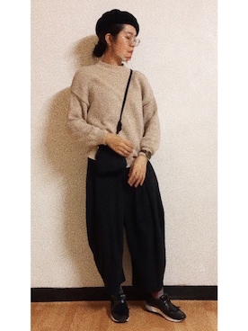 「仕事着」｜「アイテム（ハンチング/ベレー帽）」を使った、Fcaさん（レディース・166cm）の春コーディネート