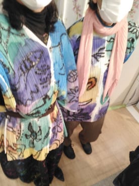 「PLEATS PLEASE（プリーツプリーズ）のアイテム（ストール/ショール）」を使った、ritz58さん（レディース・154cm）の冬コーディネート