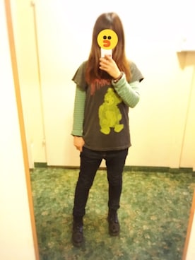 「RNA（アールエヌエー）のアイテム（モッズコート）」を使った、momoさん（レディース・158cm）の冬コーディネート