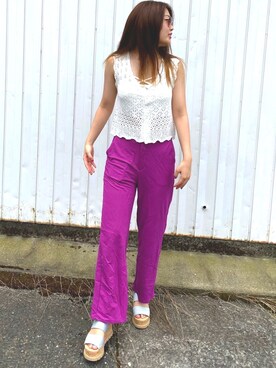 「COACH（コーチ）のアイテム（サングラス）」を使った、URALAさん（レディース・167cm）の夏コーディネート