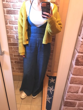 「服バカ」｜「アイテム（オールインワン・サロペット）」を使った、azuuuさん（レディース・160cm）の春コーディネート
