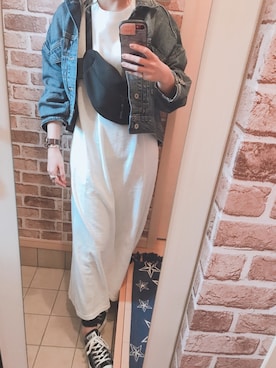 「Shelly island（シェリーアイランド）のアイテム（レギンス/スパッツ）」を使った、azuuuさん（レディース・160cm）の春コーディネート