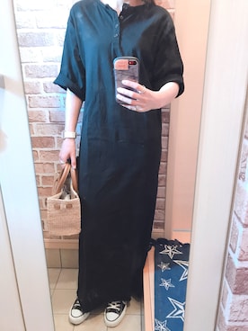 「SEA（シー）のカゴバッグS（かごバッグ）」を使った、azuuuさん（レディース・160cm）の春コーディネート