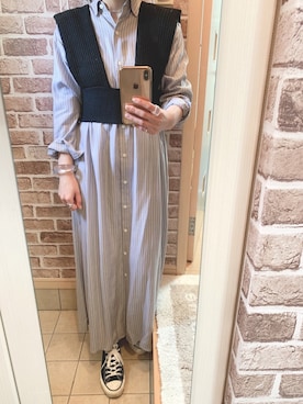 「JOURNAL STANDARD relume（ジャーナルスタンダード　レリューム）のアイテム（シャツワンピース）」を使った、azuuuさん（レディース・160cm）の春コーディネート