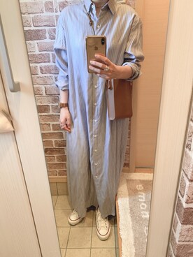 「JOURNAL STANDARD relume（ジャーナルスタンダード　レリューム）のアイテム（シャツワンピース）」を使った、azuuuさん（レディース・160cm）の春コーディネート