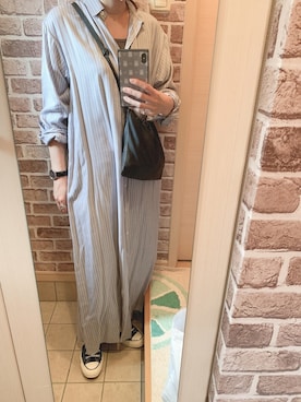 「JOURNAL STANDARD relume（ジャーナルスタンダード　レリューム）のアイテム（シャツワンピース）」を使った、azuuuさん（レディース・160cm）の秋コーディネート
