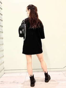 「FIG&VIPER（フィグアンドバイパー）のCHOOPコラボBIG-T（Tシャツ/カットソー、ブラック系）」を使った、FIG&VIPER_WAKANOさん（レディース・157cm）の夏コーディネート