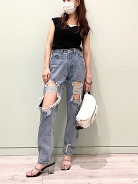 「ROYAL PARTY（ロイヤルパーティー）のアイテム（トップス、ブラック系）」を使った、FIG&VIPER_WAKANOさん（レディース・157cm）の夏コーディネート