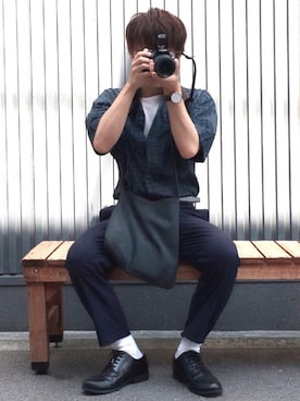 「ダニエルウェリントン」｜「アイテム（その他シューズ）」を使った、みっち~さん（メンズ・165cm）の秋コーディネート