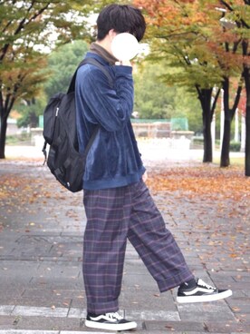 スラックス パープル系 を使った オールドスクール の人気ファッションコーディネート Wear